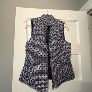 Talbots Blue and White Patterned Vest